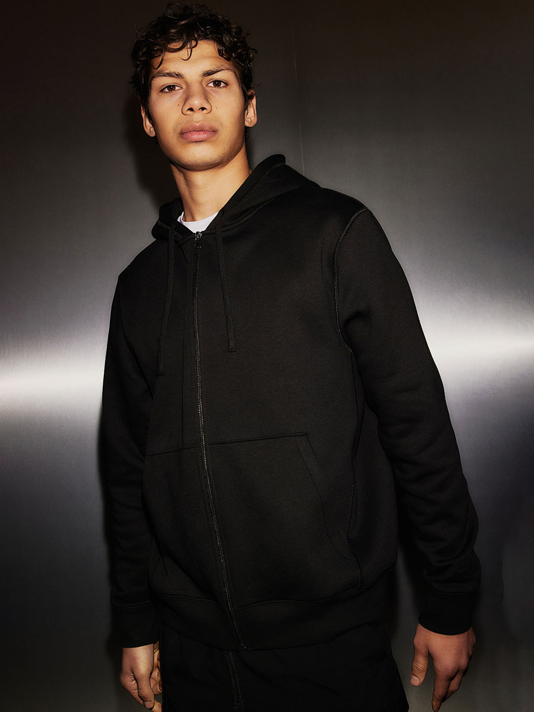 

H&M Zip-Through Sports Hoodie, Black