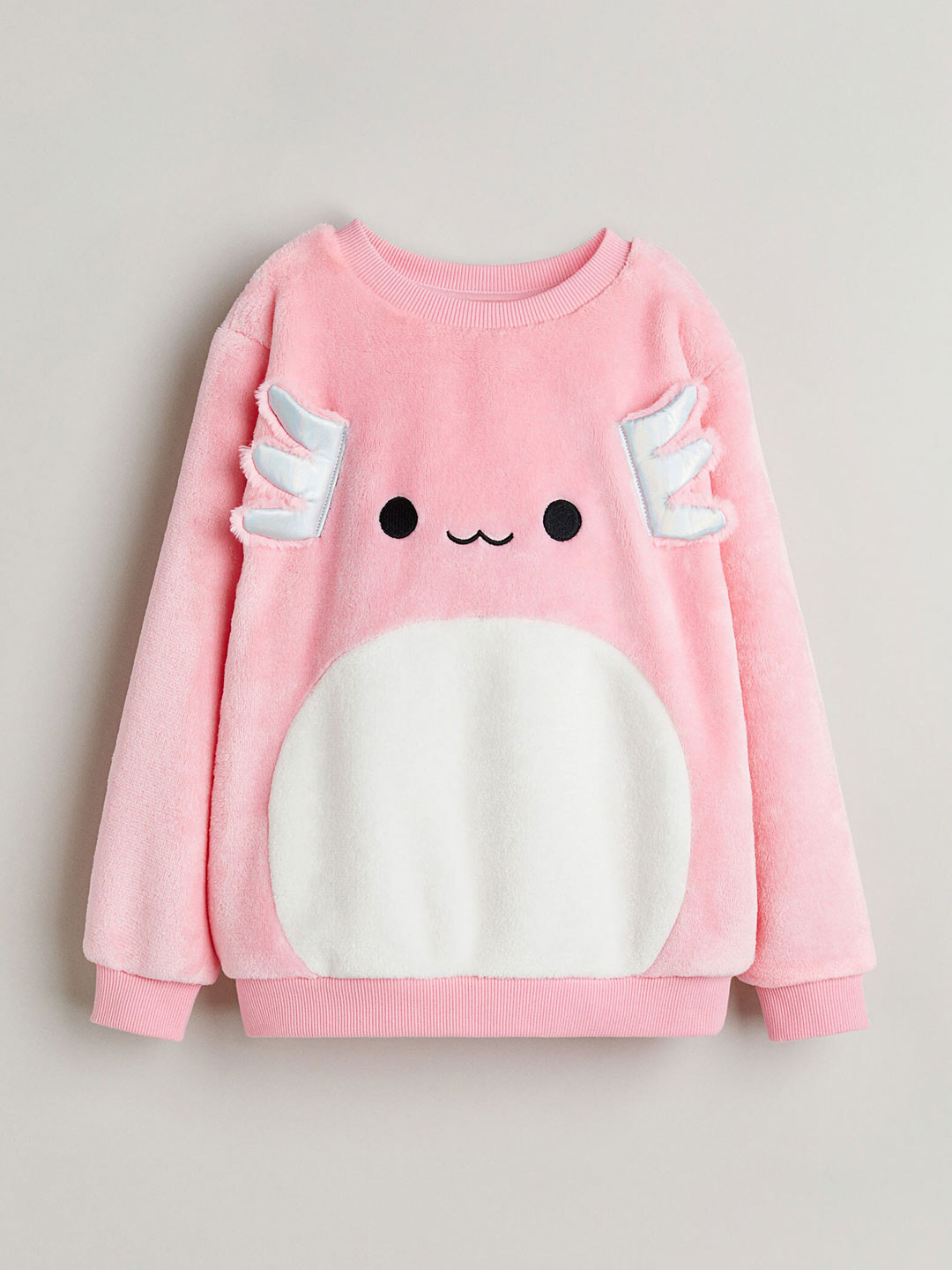

H&M Girls Appliqud Pile Sweatshirt, Pink