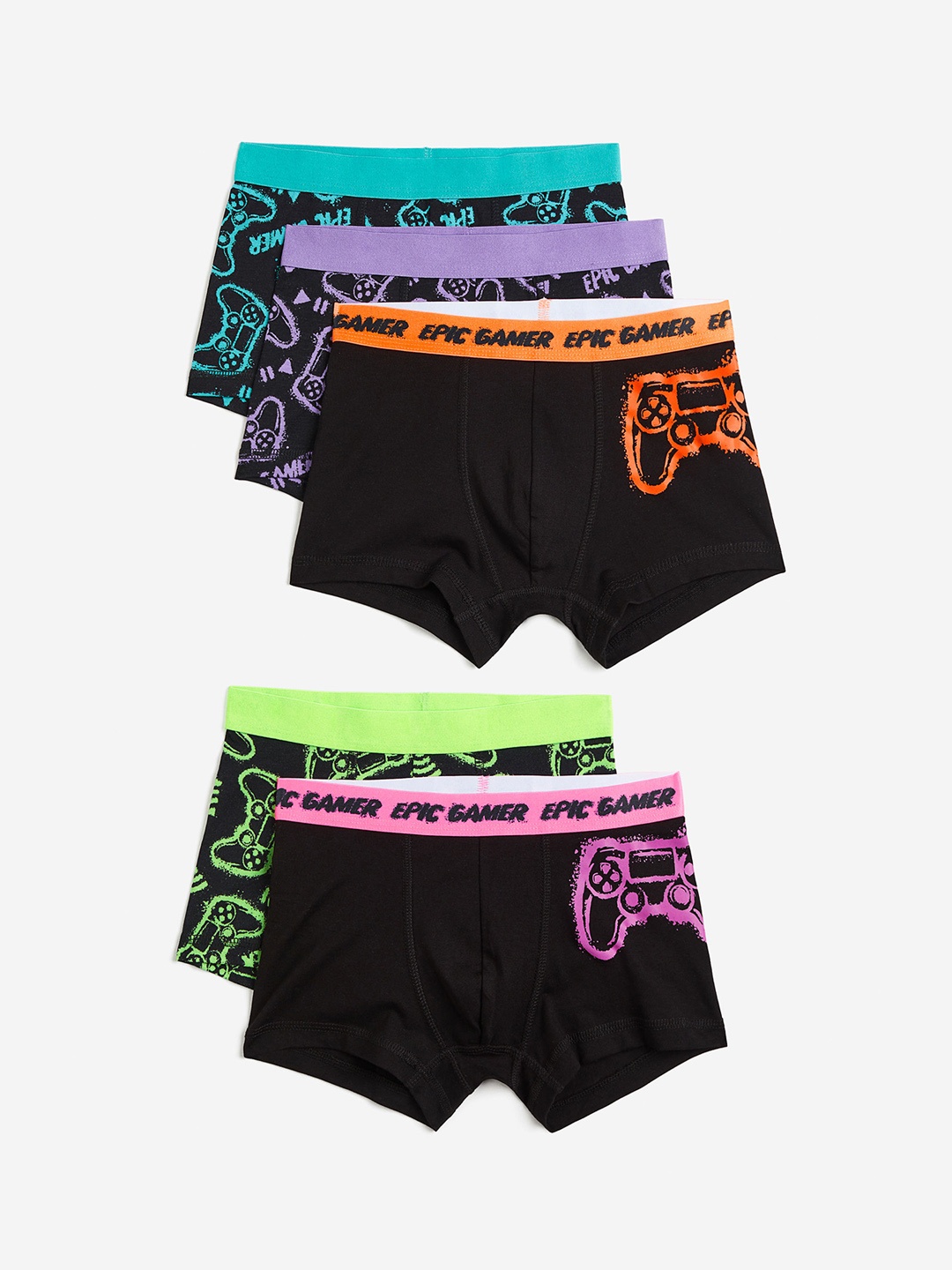 

H&M Boys 5-Pack Boxer Shorts, Black