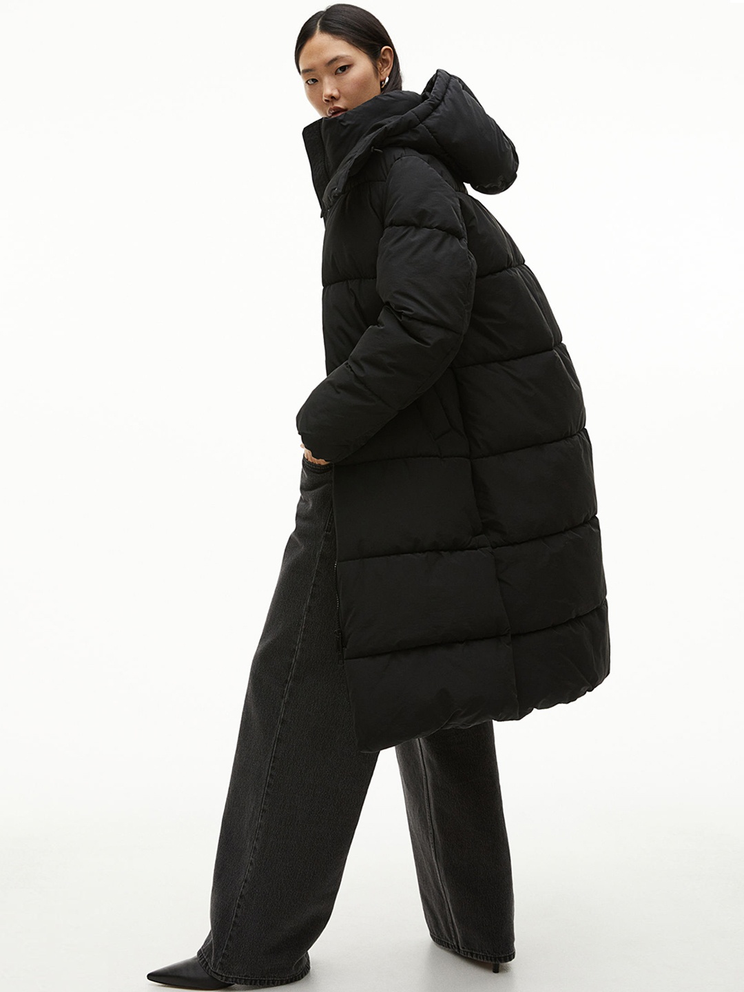 

H&M Water-Repellent Puffer Coat, Black