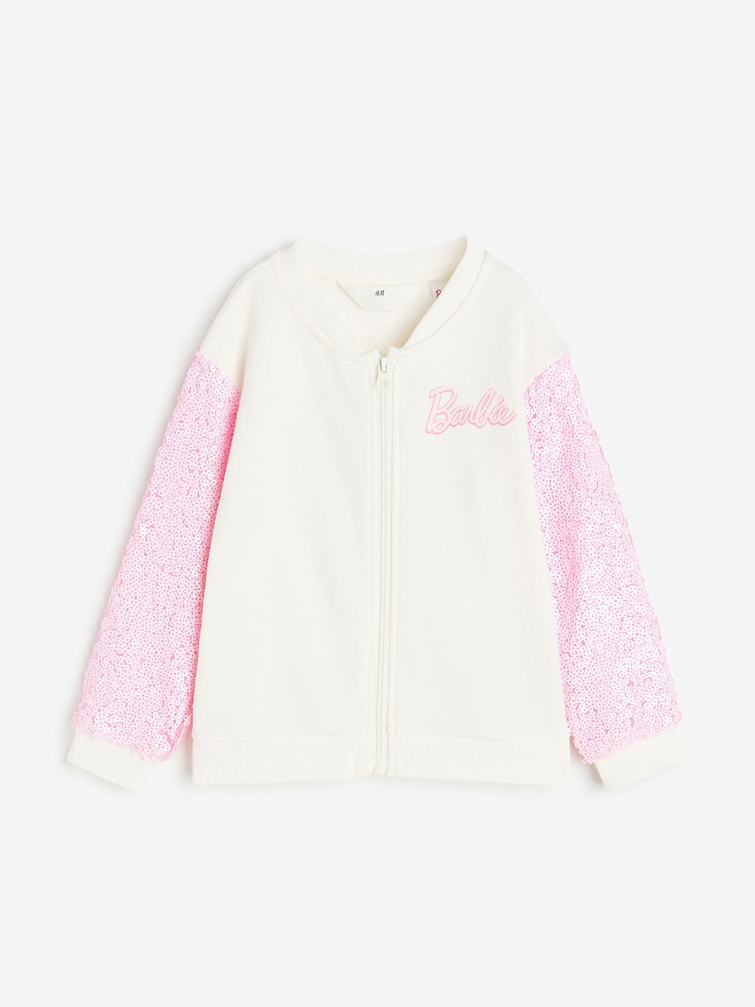

H&M Girls Sequined Sweatshirt Cardigan, White