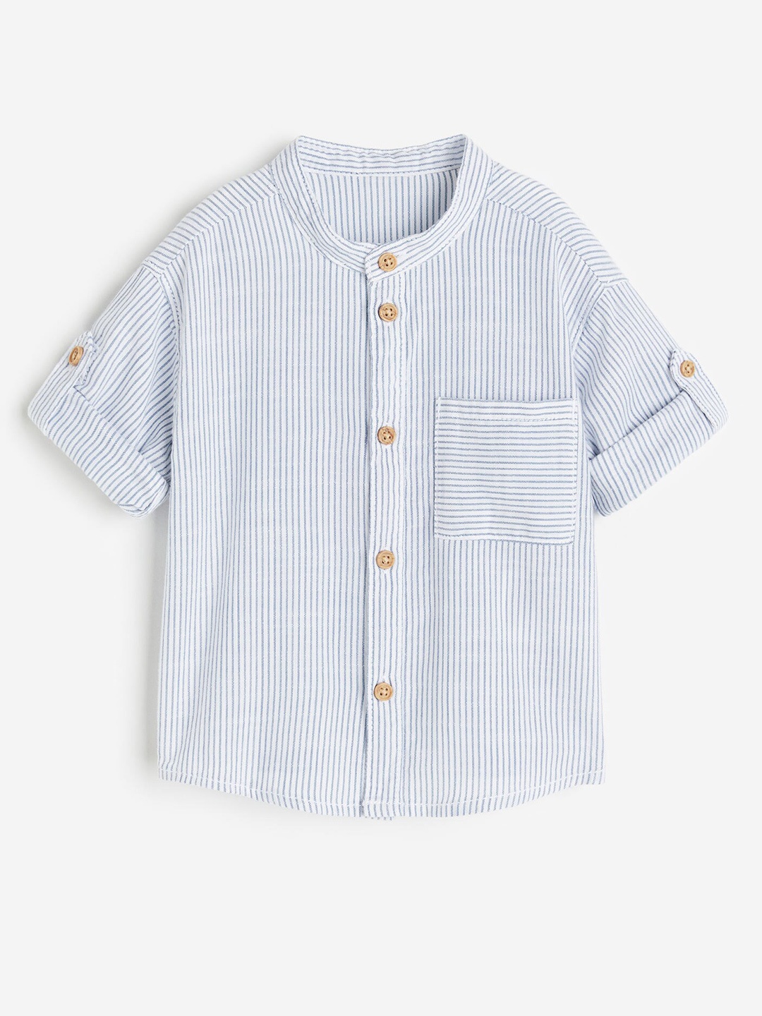 

H&M Boys Grandad Cotton Shirt, White