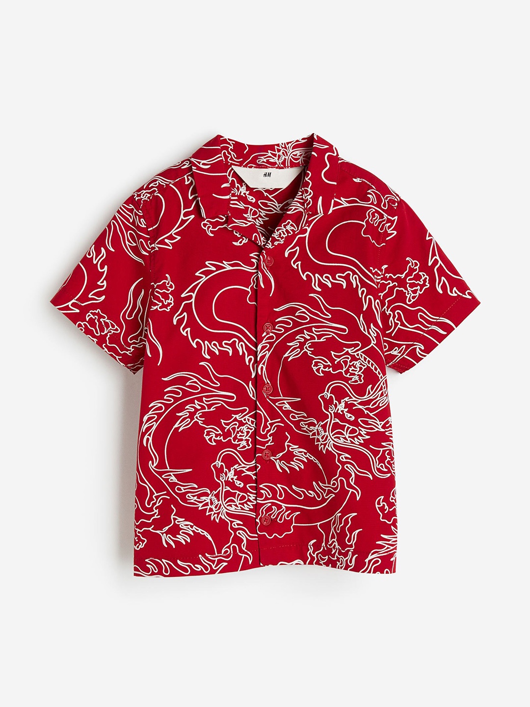

H&M Boys Patterned Resort Shirt, Red