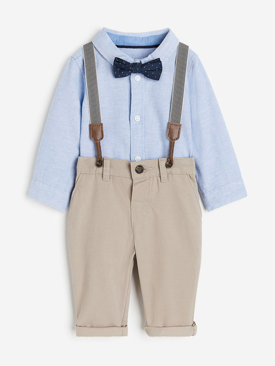 

H&M Boys Pure Cotton 4-Piece Dressy Set, Beige