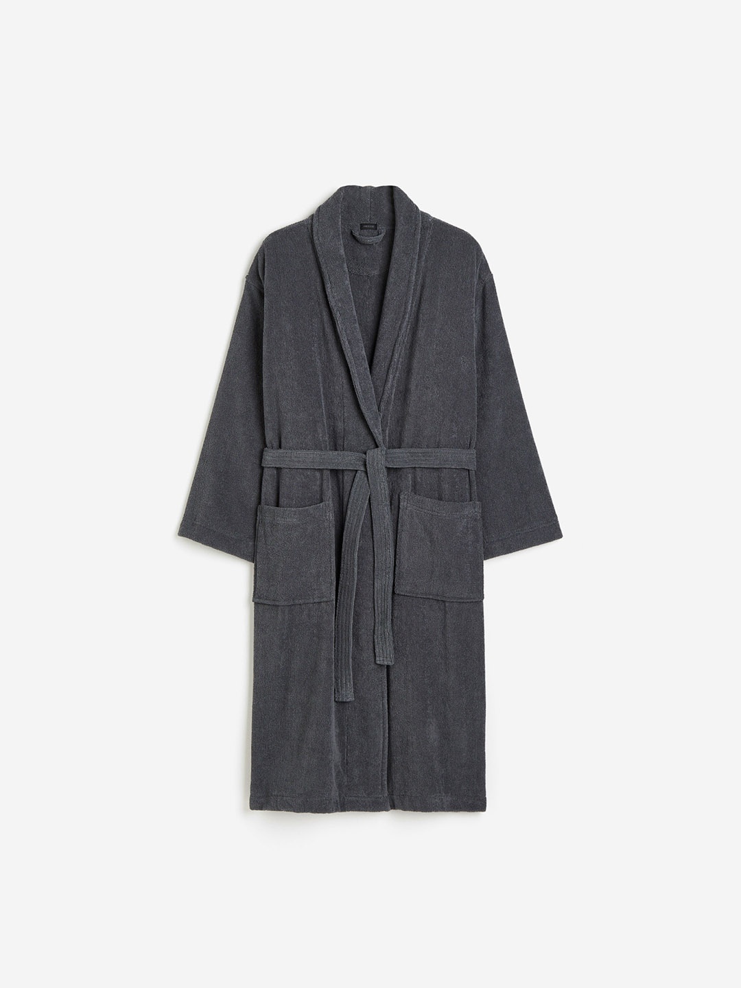 

H&M Women Cotton Terry Dressing Gown, Grey