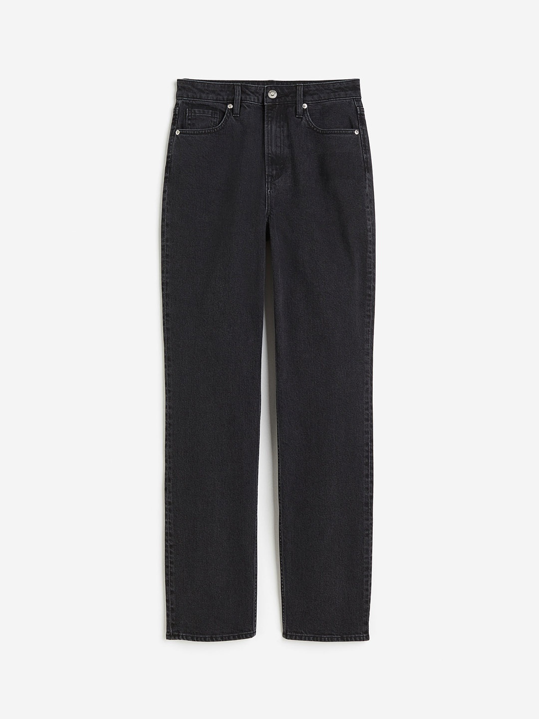 

H&M Women Curvy Fit Slim High Jeans, Black