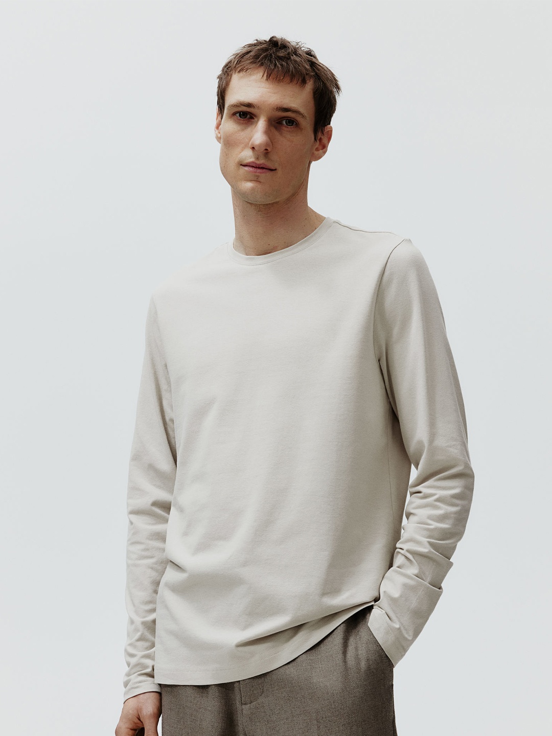 

H&M Slim-Fit Jersey Top, Beige