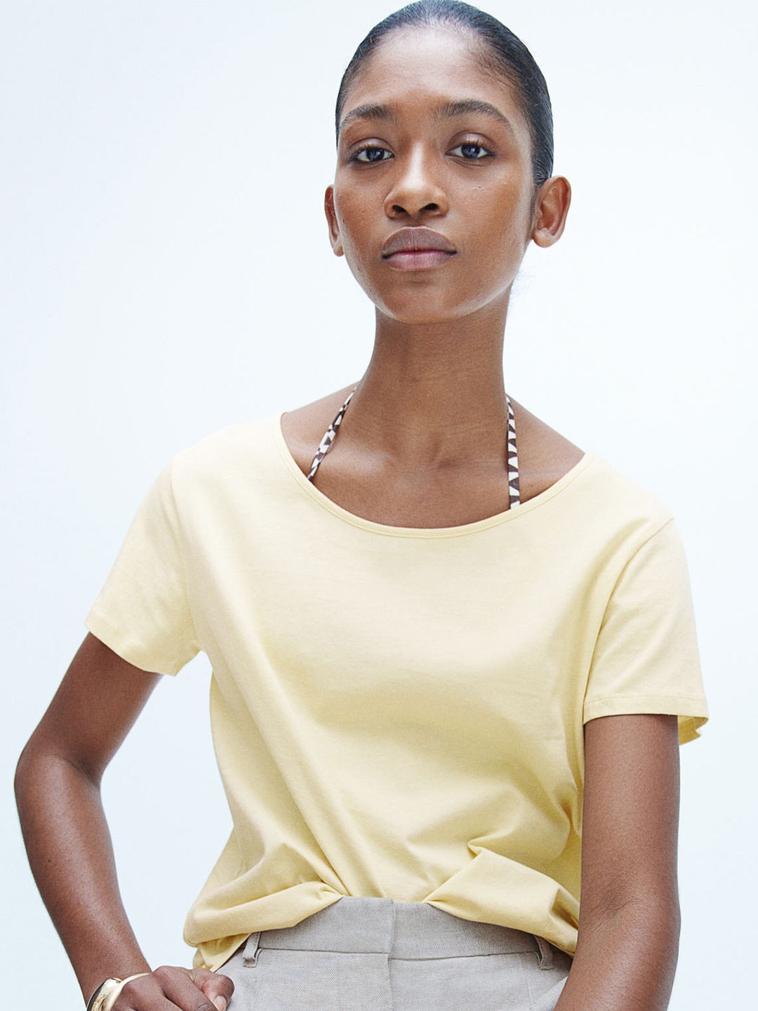 

H&M Pure Cotton T-Shirt, Yellow