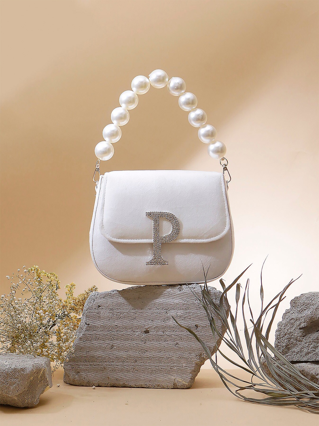 

Swisni Embellished Wrist Loop Strap Purse, White