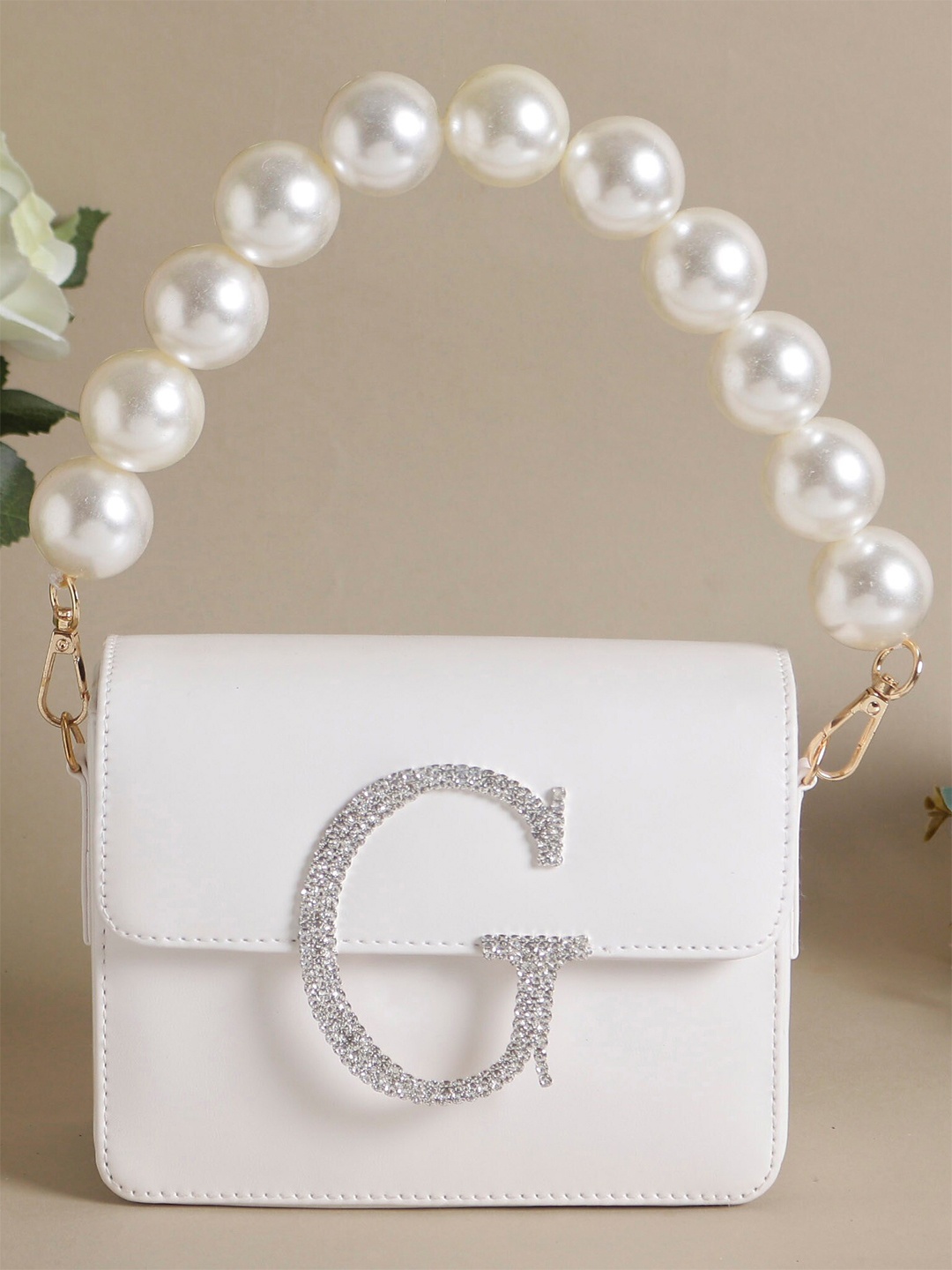 

Swisni Embellished Purse Fashion Clutch, White