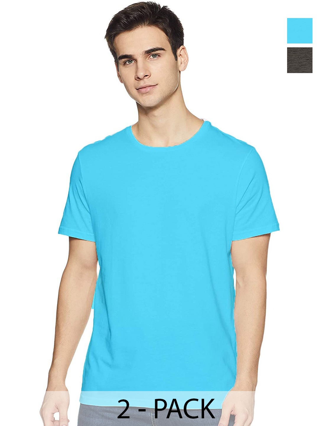 

COLOR CAPITAL Unisex Pack Of 2 Cotton T-shirts, Blue