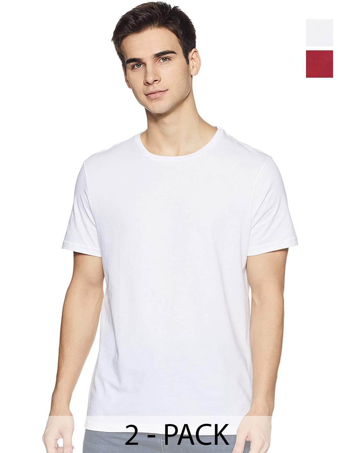 

COLOR CAPITAL Unisex Pack Of 2 Cotton T-shirts, White