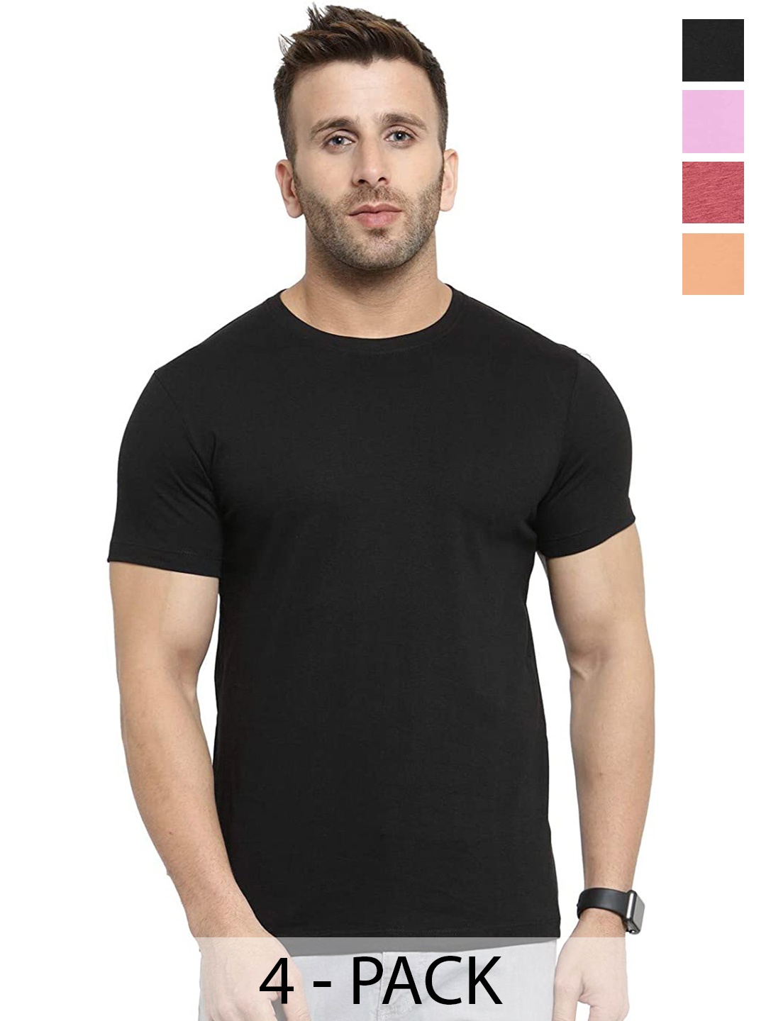 

COLOR CAPITAL Unisex Multicoloured 4 T-shirt, Black