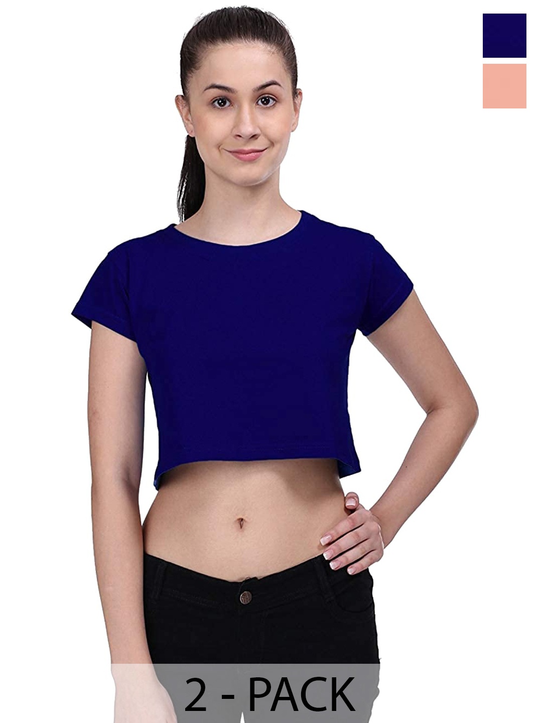 

COLOR CAPITAL Multicoloured Cotton Boxy Crop Top, Multi
