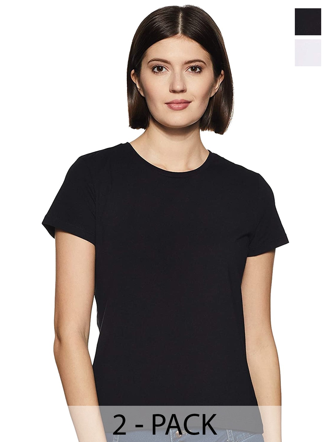 

COLOR CAPITAL Pack Of 2 Cotton T-Shirt, Black