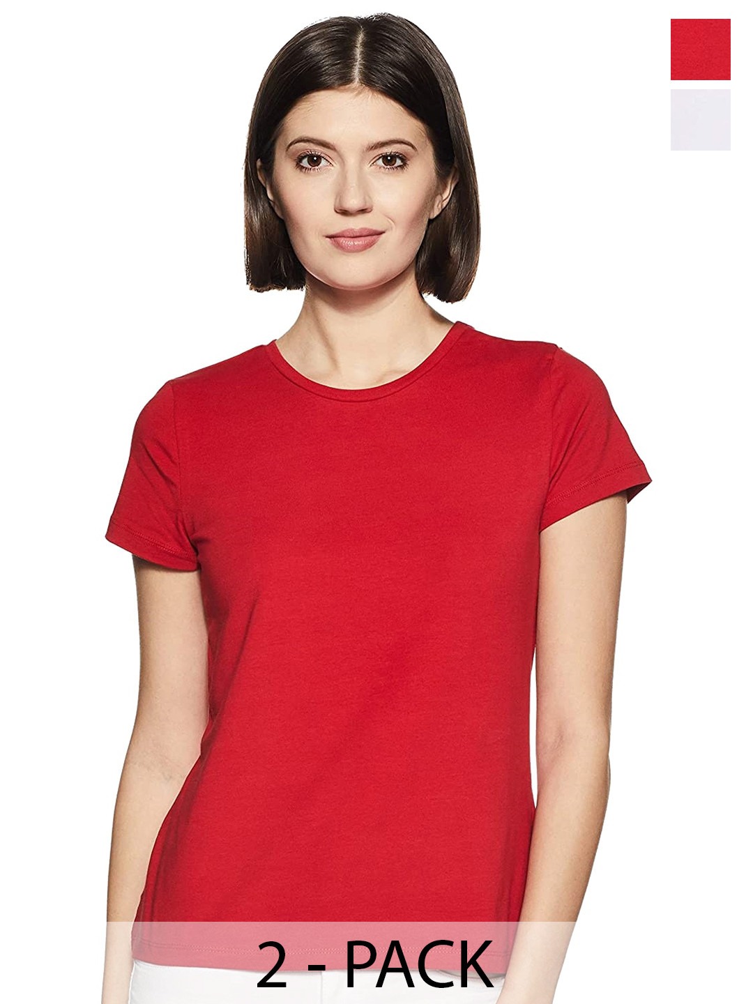 

COLOR CAPITAL Pack Of 2 Cotton T-Shirts, Red