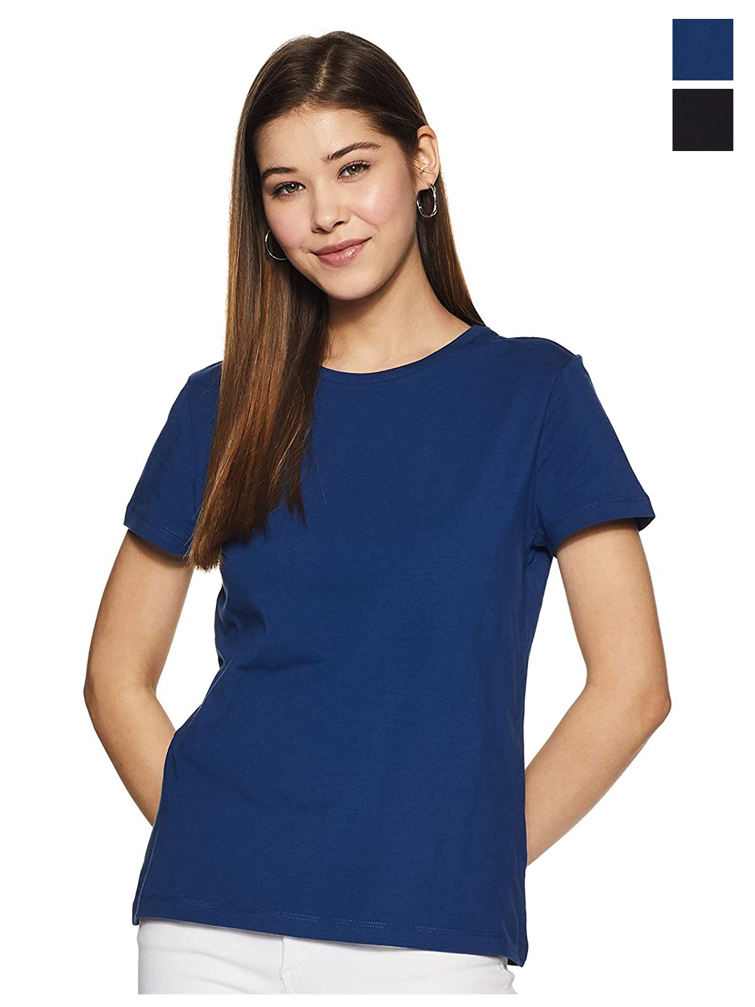 

COLOR CAPITAL Pack of 2 Short Sleeves Cotton T-Shirts, Navy blue