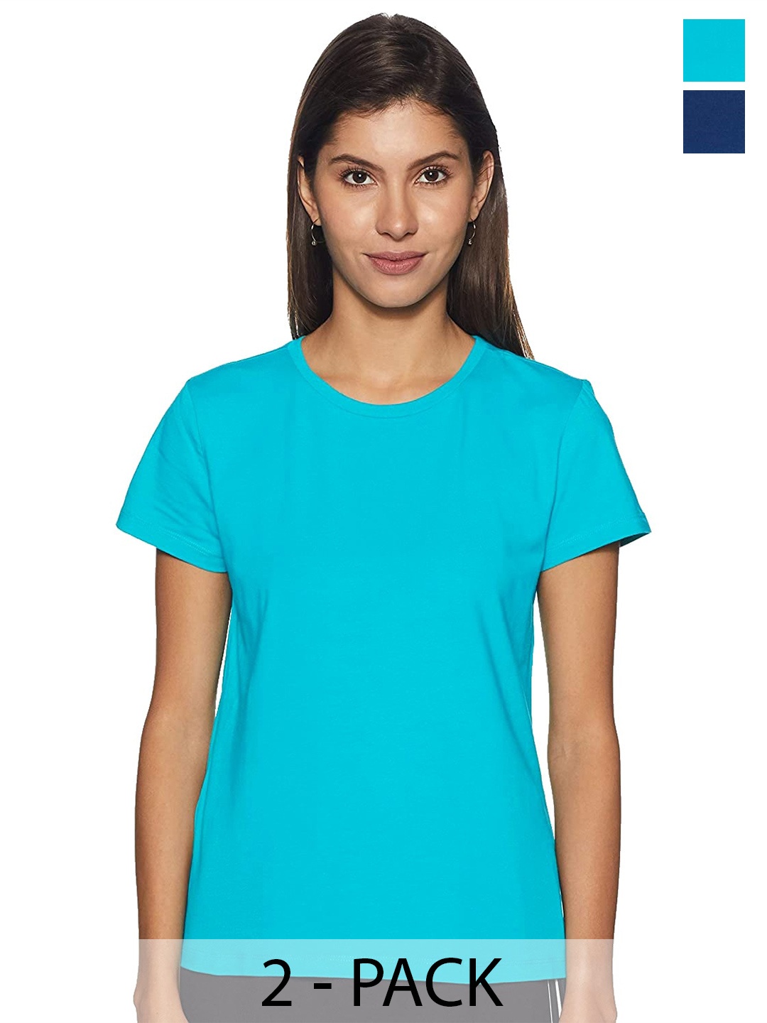 

COLOR CAPITAL Pack Of 2 Regular Fit Cotton T-shirts, Navy blue
