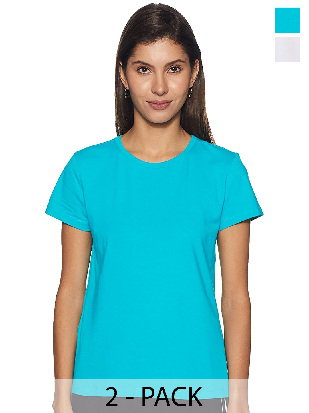 COLOR CAPITAL Pack Of 2 Round Neck Cotton T-shirt, Blue