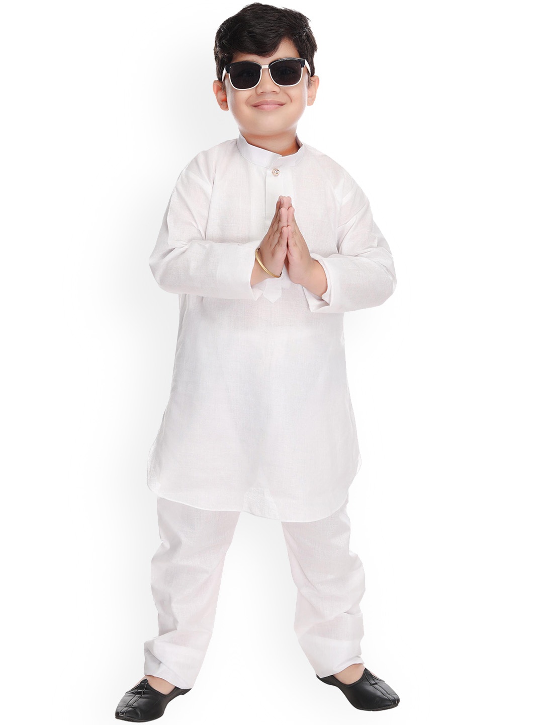 

BAESD Boys Regular Pure Cotton Kurta With Trousers, White
