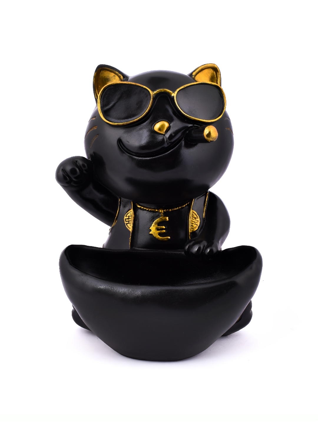

CraftEmporio Black & Gold Toned Curio Showpiece
