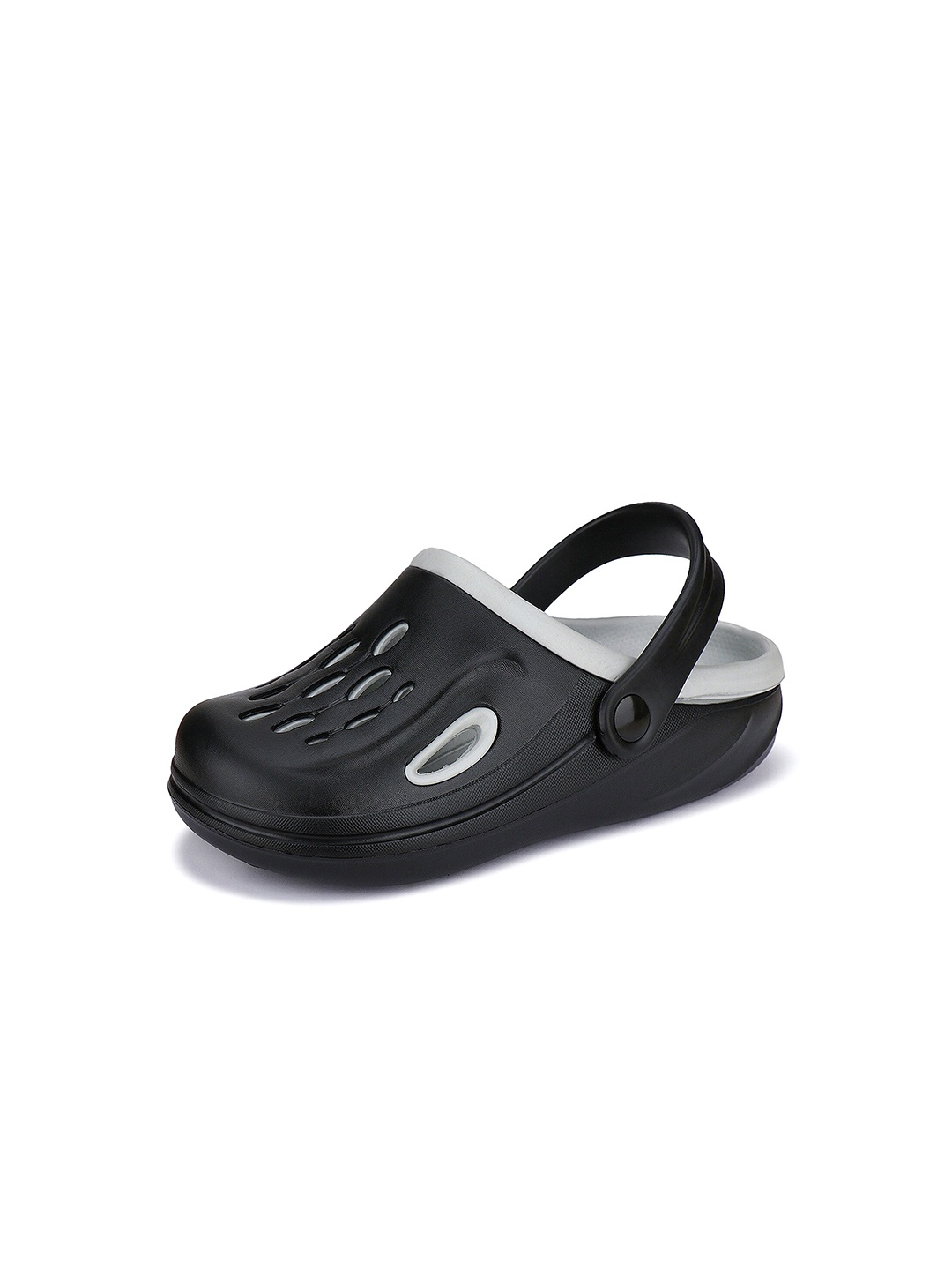 

BERSACHE Men Colourblocked Lightweight Rubber Clogs, Black