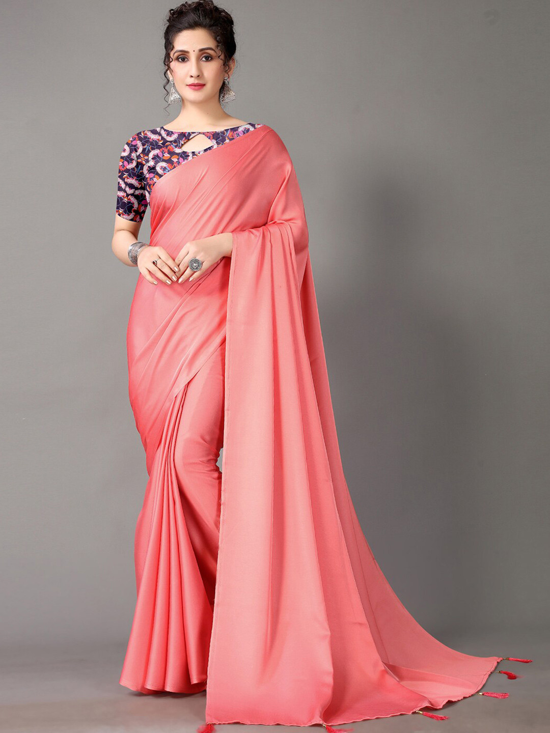 

KALINI Satin Saree, Pink