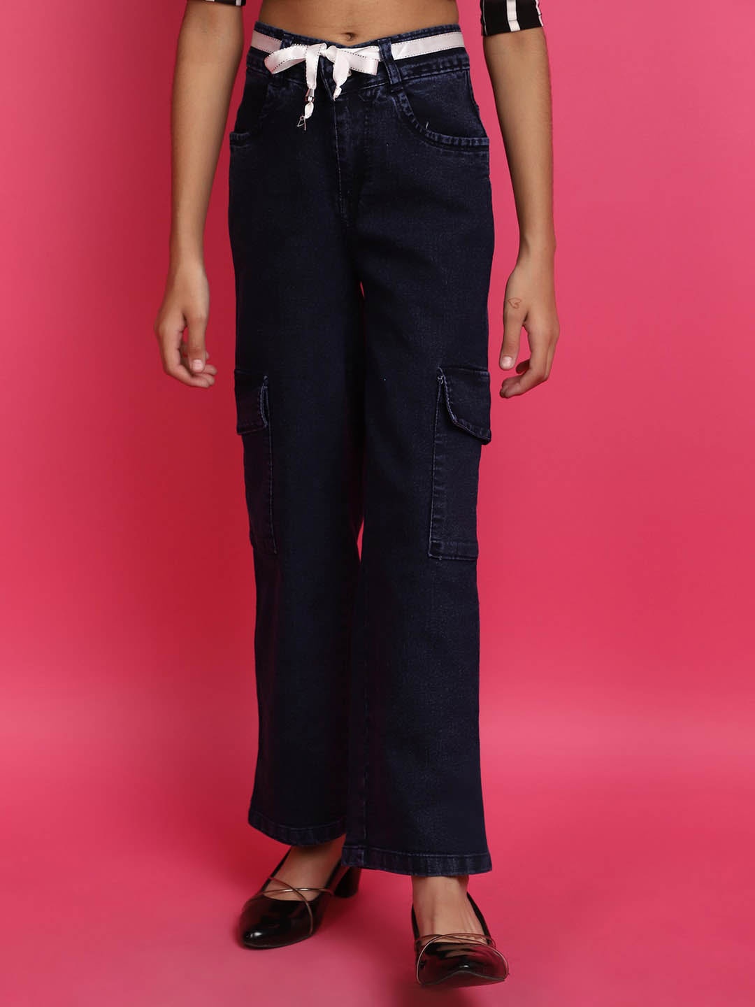 

V-Mart Girls Denim Mid-Rise Jeans, Blue