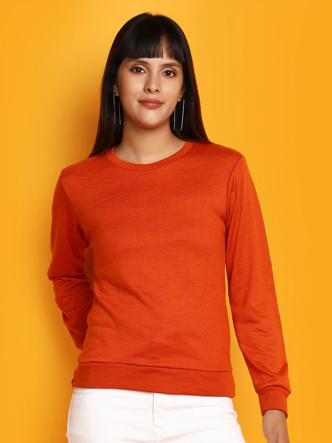 

V-Mart Round Neck Sweater, Rust