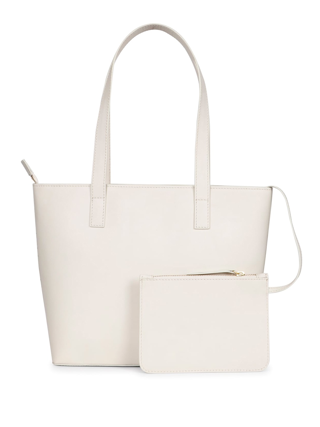 

Saint G Zip Detail Leather Handheld Bag With Extra Pouch, White