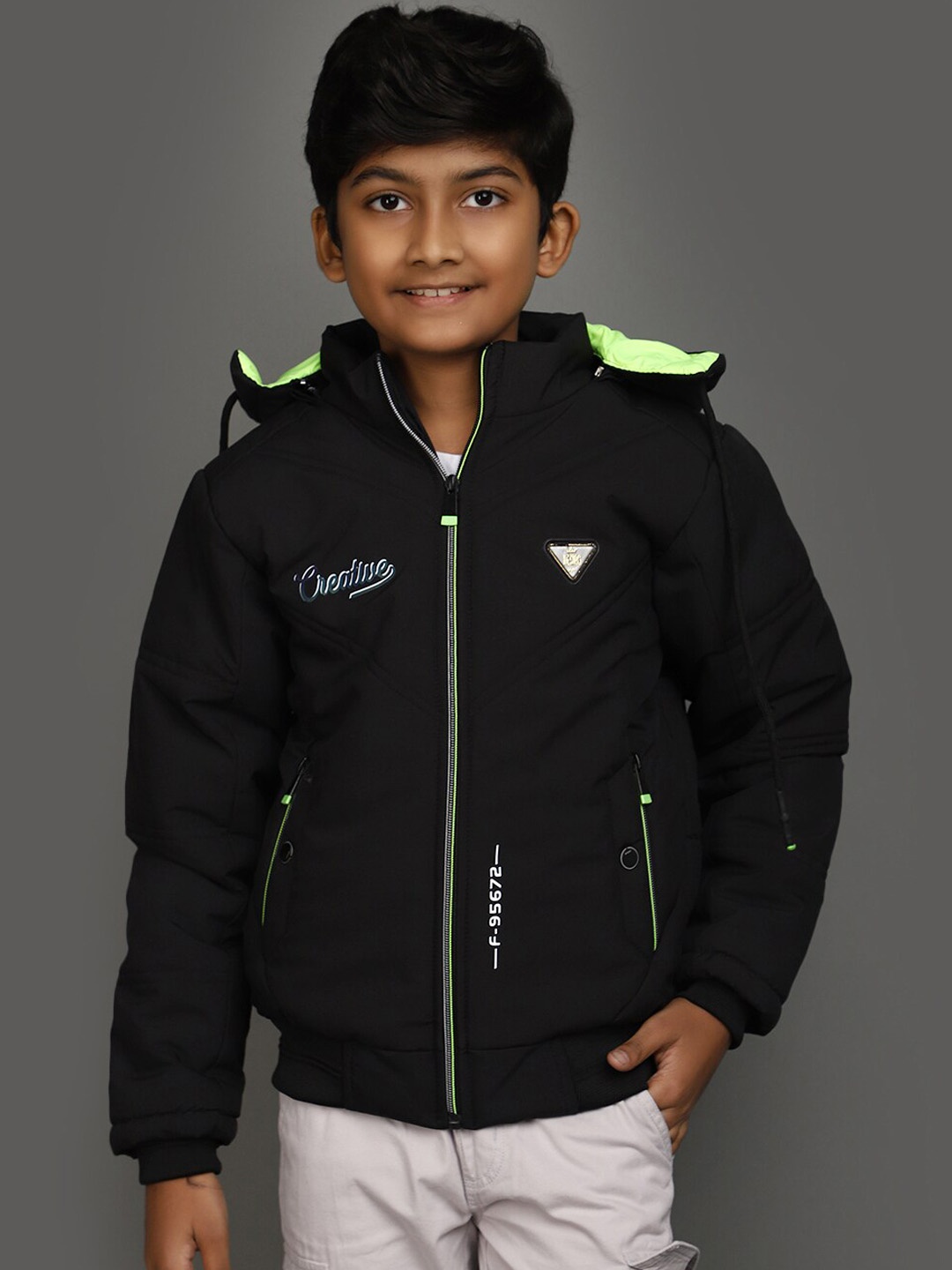 

V-Mart Boys Black Lightweight Hooded Bomber Jacket