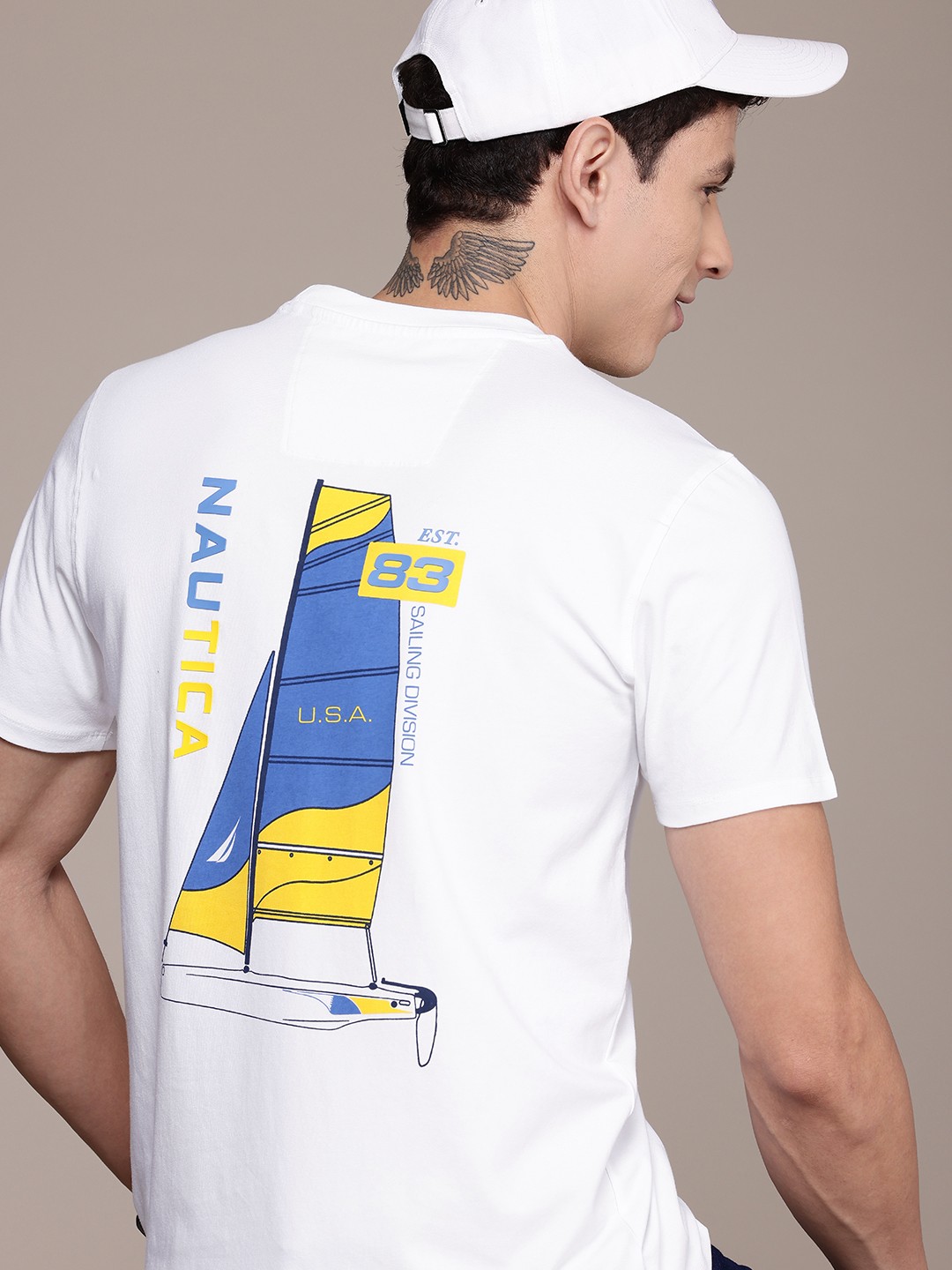 

Nautica Graphic Printed Casual T-shirt, White