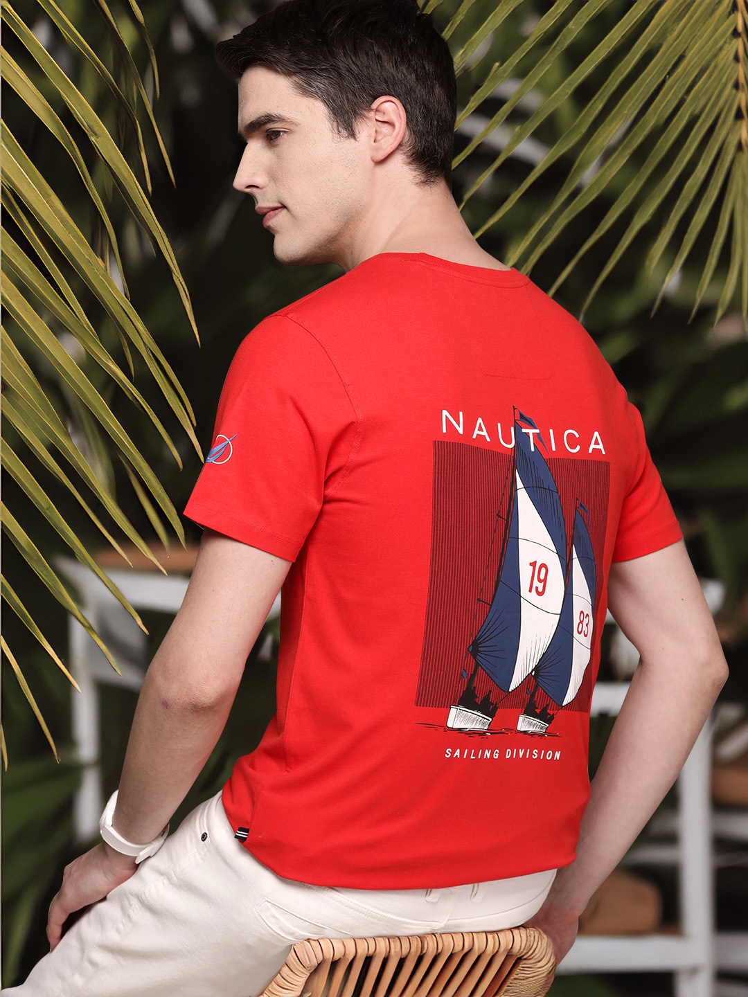 

Nautica High IQ Lasting Colour Printed T-shirt, Red