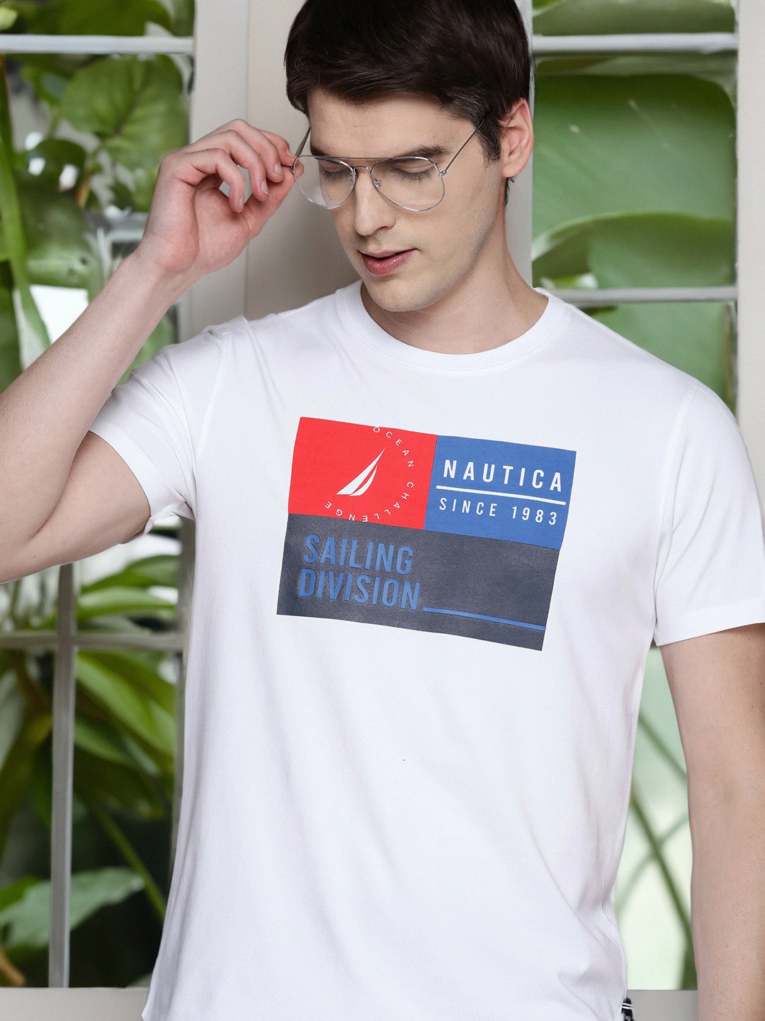 

Nautica High IQ Lasting Colour Printed T-shirt, White
