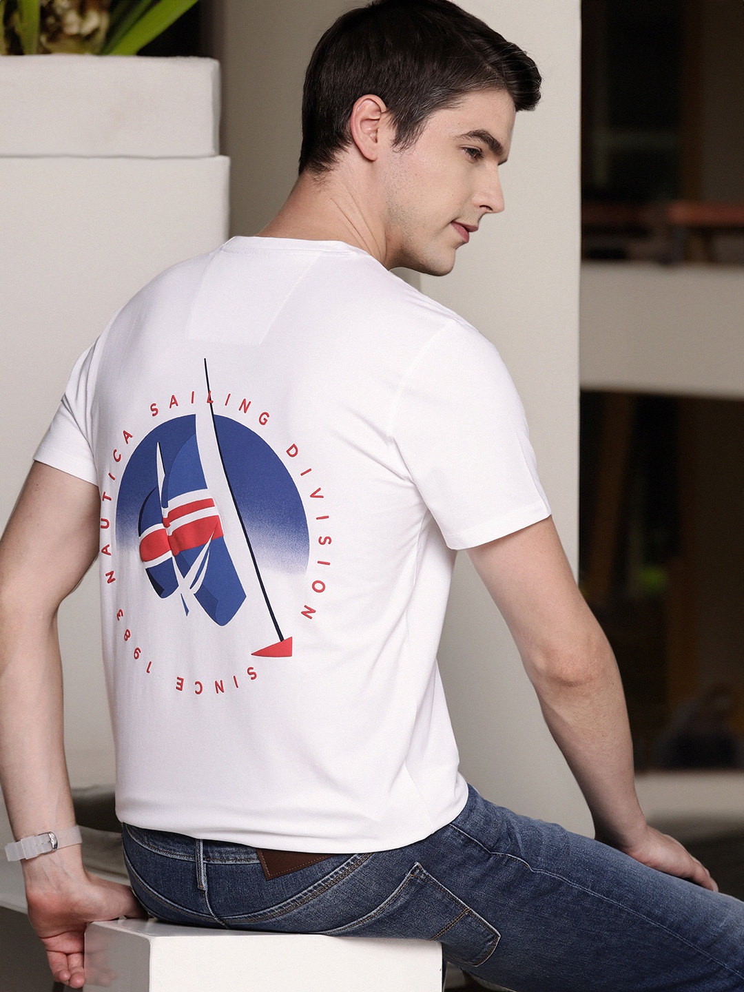 

Nautica Printed Regular Fit T-shirt, White