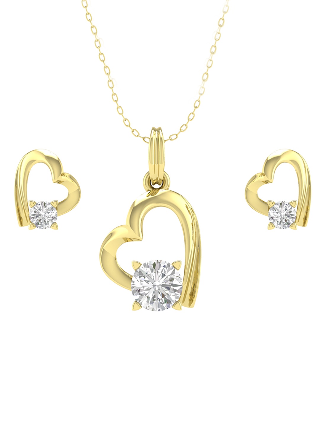 

ORIONZ 18KT Gold-Plated Cubic Zirconia Studded Jewellery Set