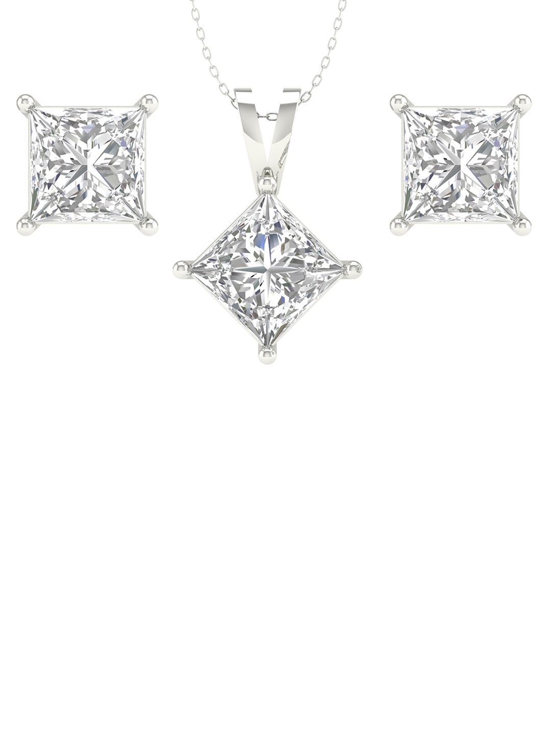 

ORIONZ 92.5 Sterling Silver CZ-Studded Jewellery Set