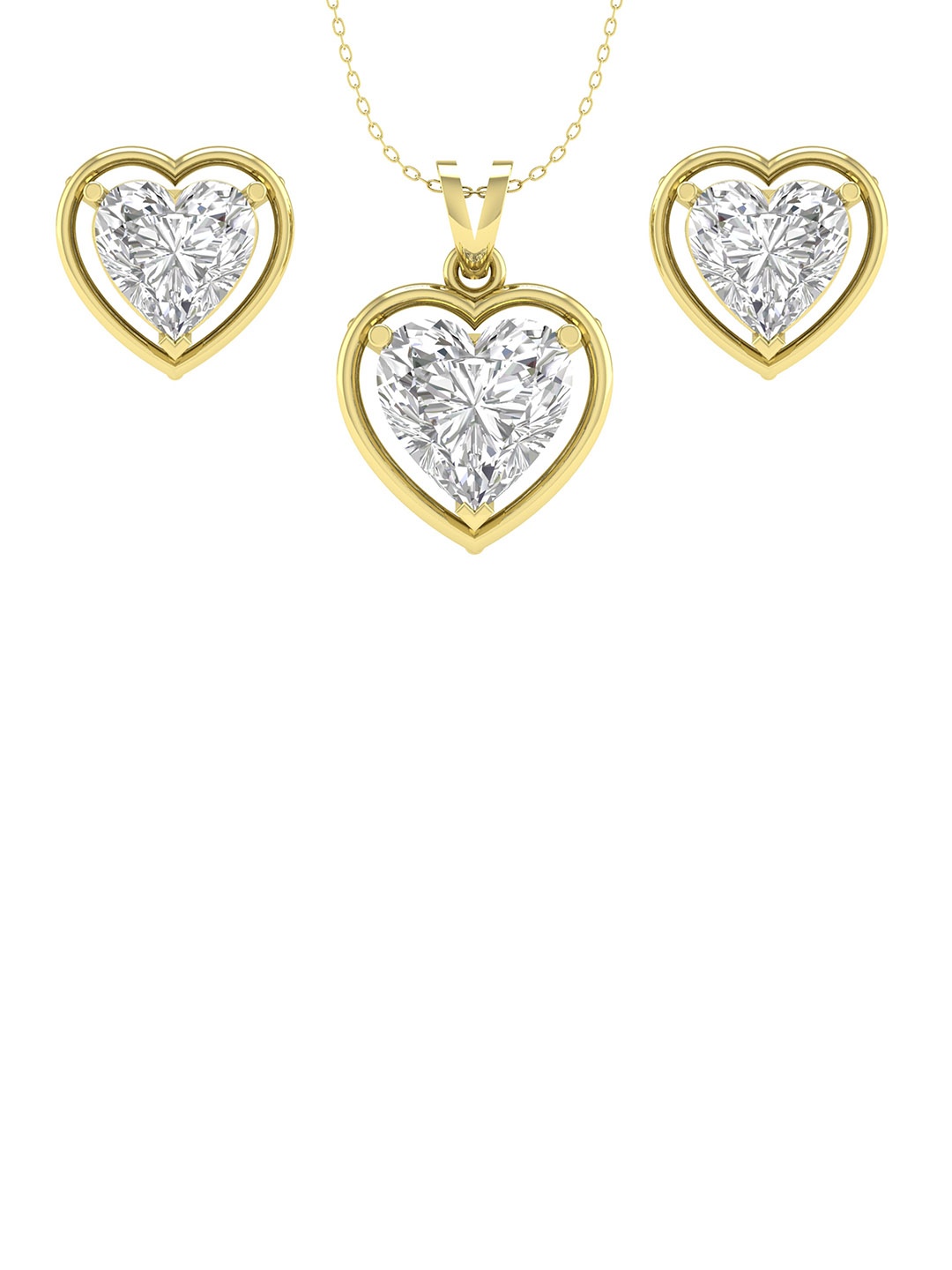 

ORIONZ Gold-Plated Cubic Zirconia Studded Jewellery Set