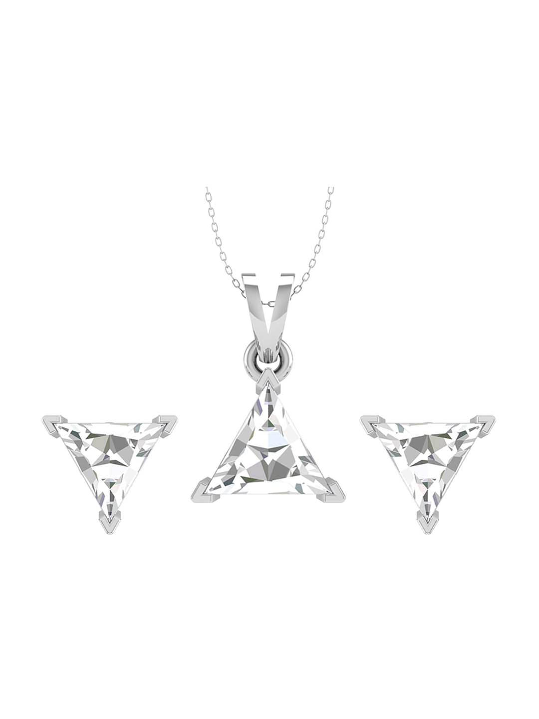 

ORIONZ Silver-Plated Cubic Zirconia Studded Jewellery Set, White