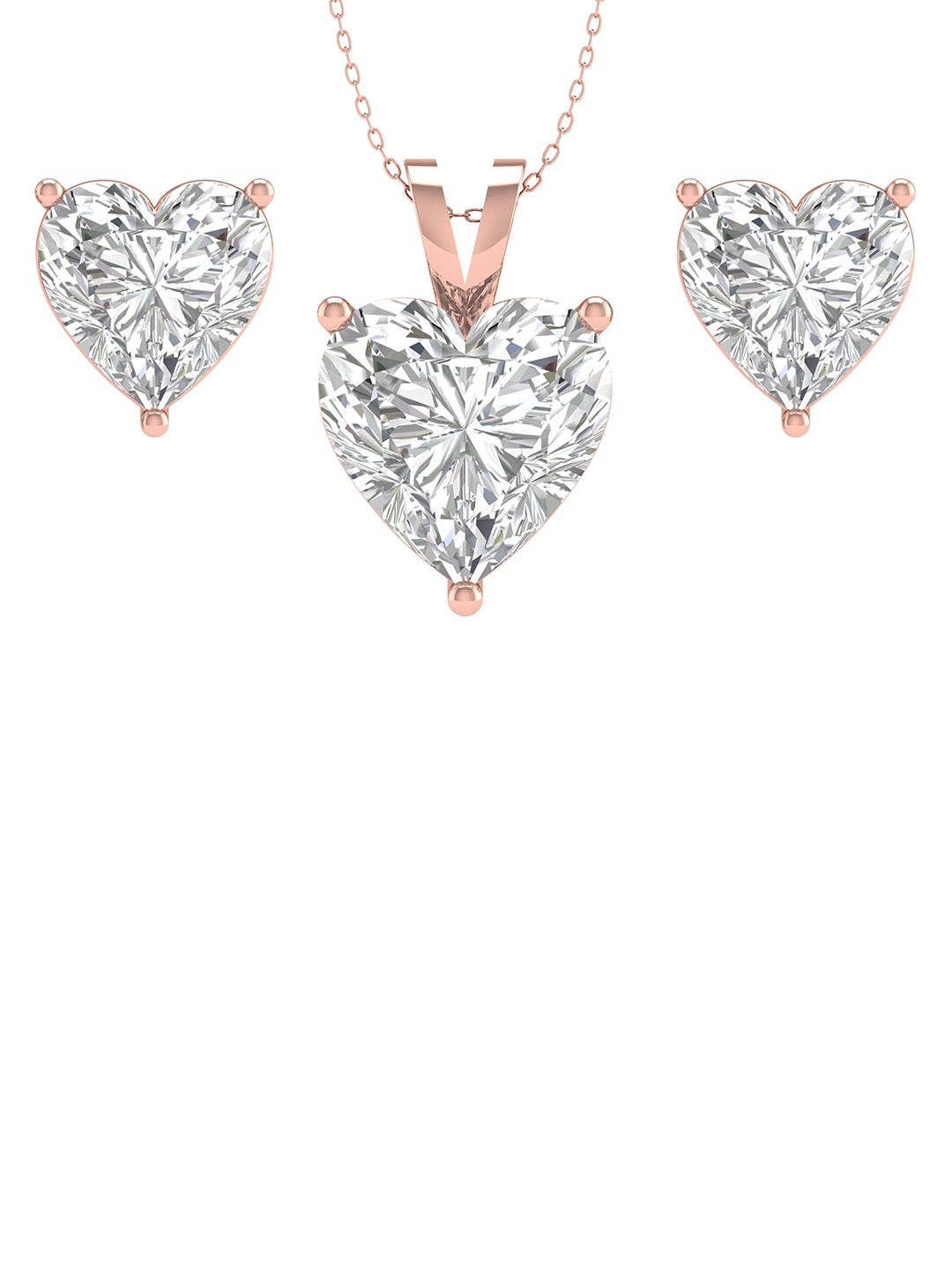 

ORIONZ Rose Gold-Plated CZ-Studded Jewellery Set