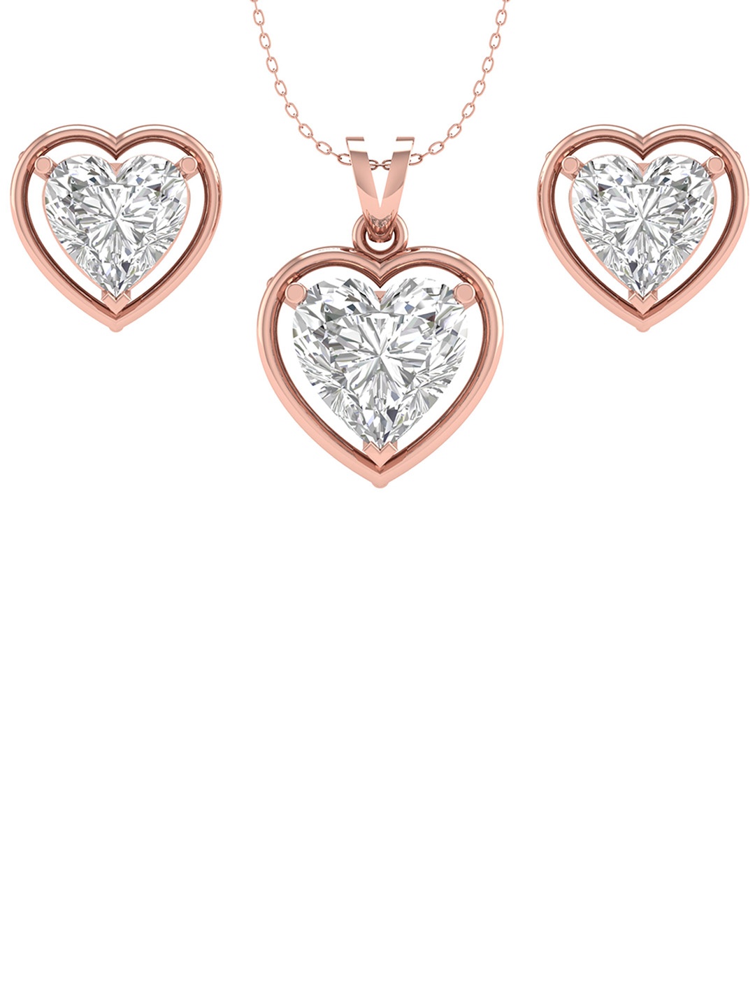 

ORIONZ Rose-Plated CZ Studded Jewellery Set