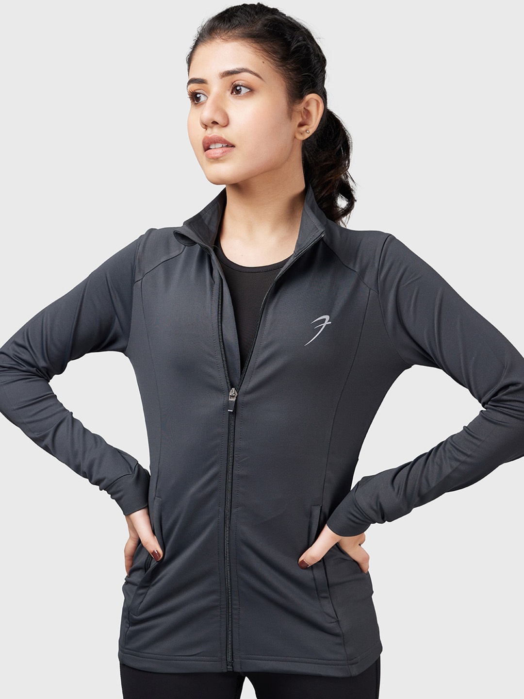 FUAARK Long Sleeves Lightweight Antimicrobial Sporty Jacket, Grey