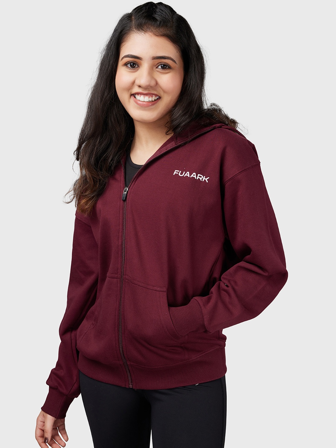

FUAARK Lightweight Antimicrobial Oversized Sporty Jacket, Red