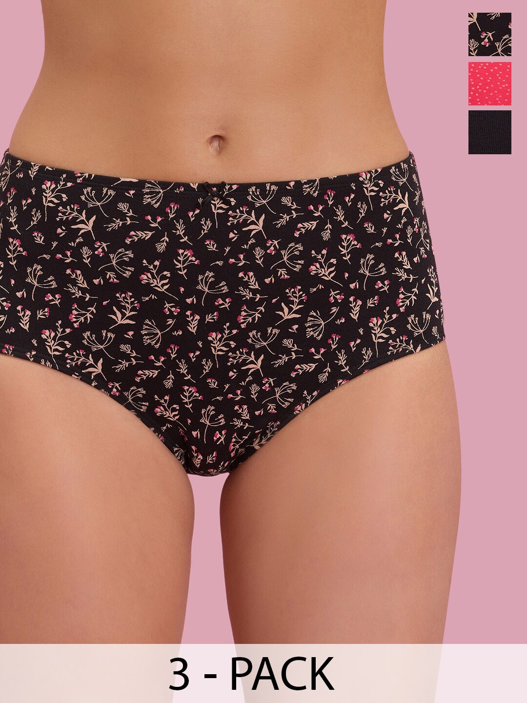 

Nykd Pack Of 3 Assorted Anti-Odour High Rise Hipster Briefs