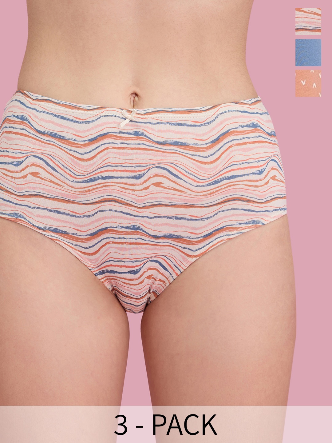 

Nykd Pack Of 3 Assorted Anti-Odour Hipster High Rise Briefs