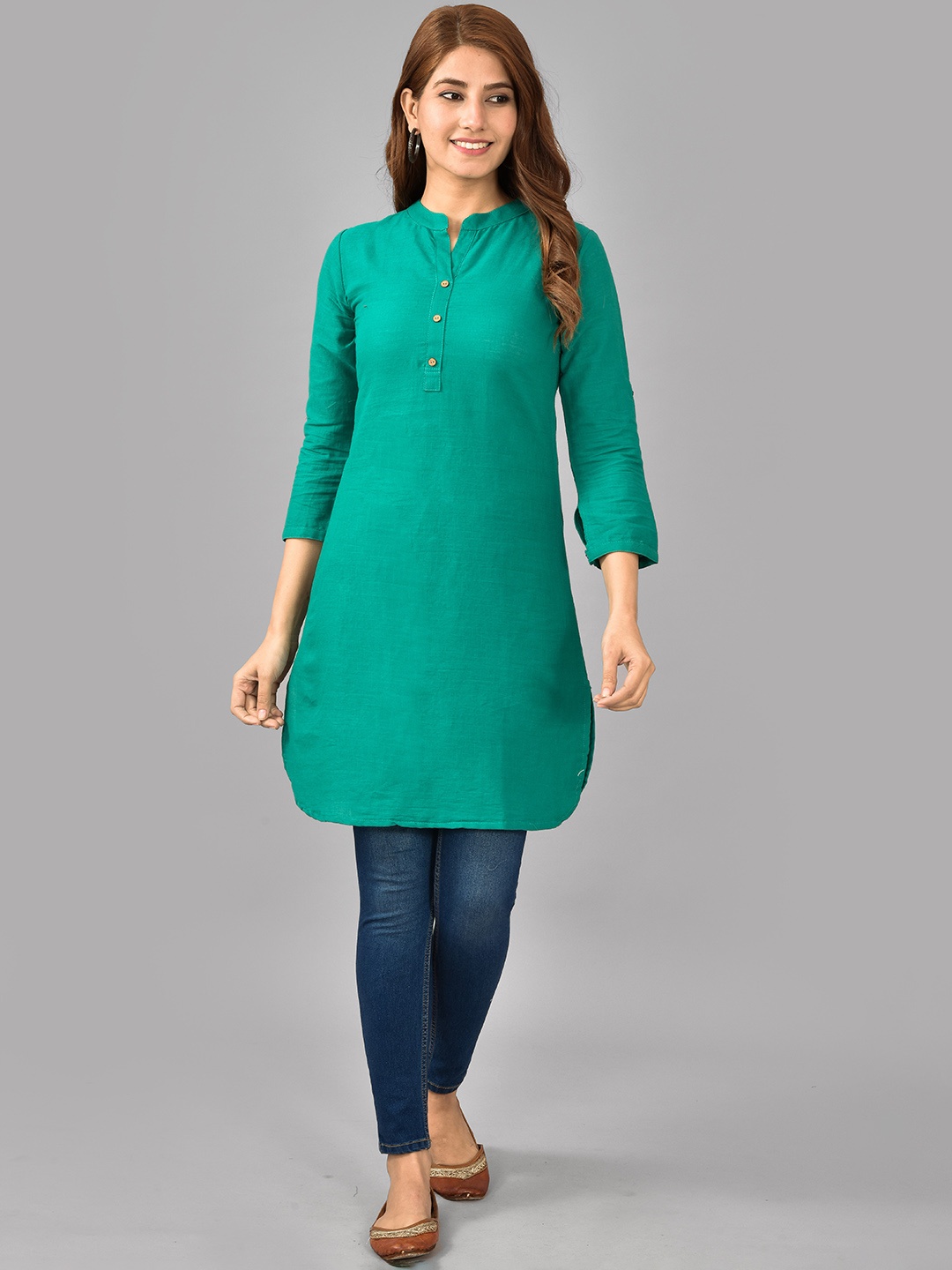 

KALINI Mandarin Collar Kurta, Green