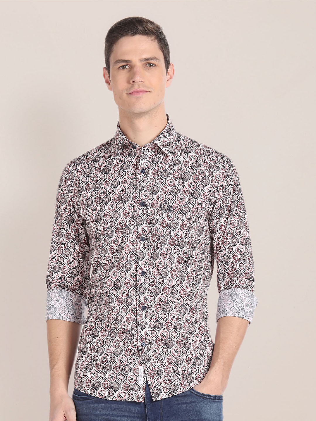 

U.S. Polo Assn. Floral Printed Casual Shirt, Red
