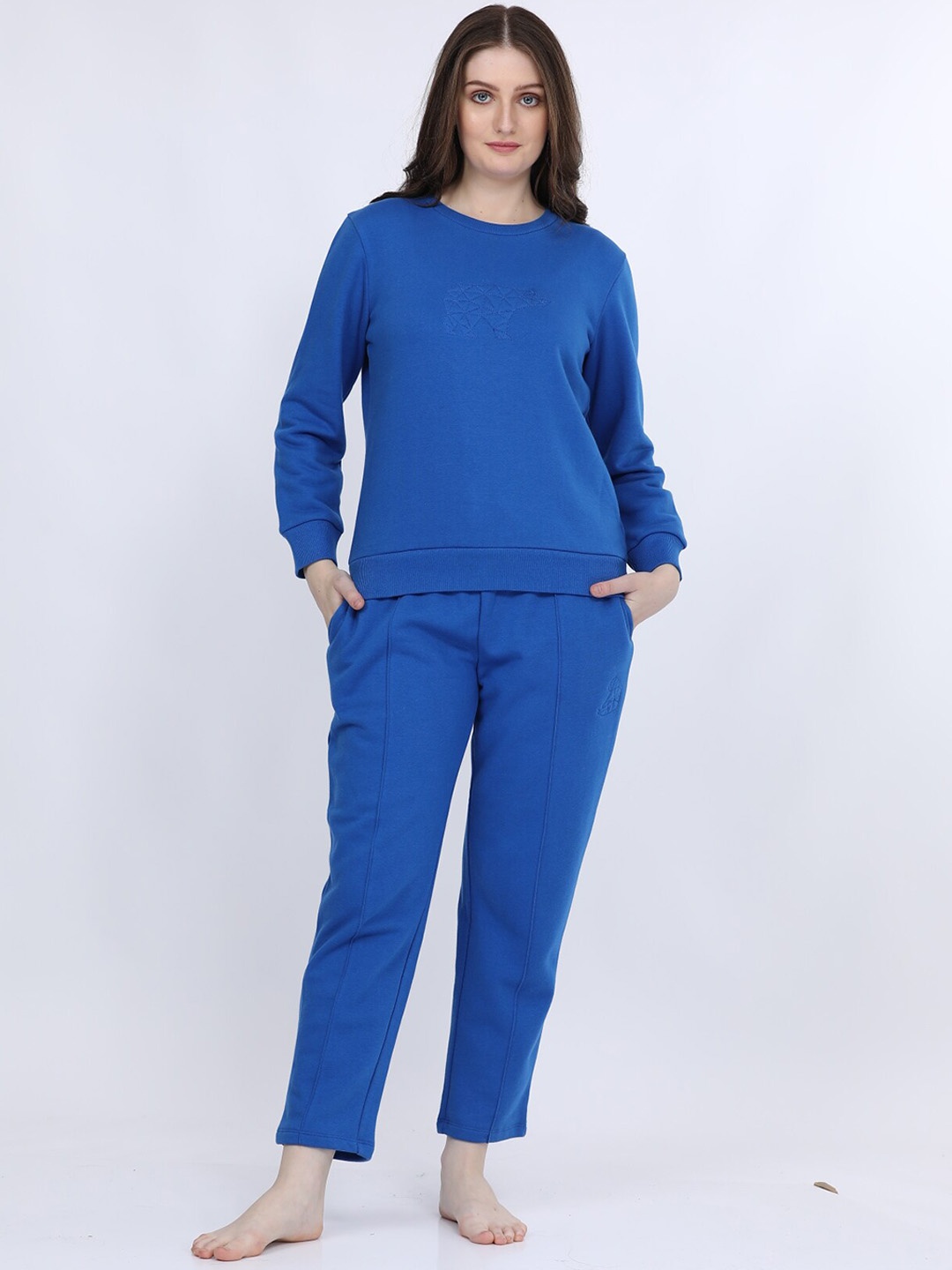 

MAYSIXTY Women Mid Rise Lounge Pant, Blue