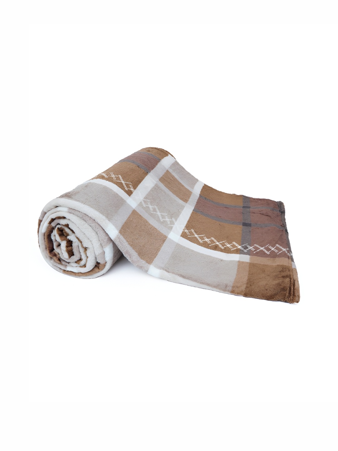 

dulce vida Brown Floral AC Room 233 GSM Double Bed Blanket