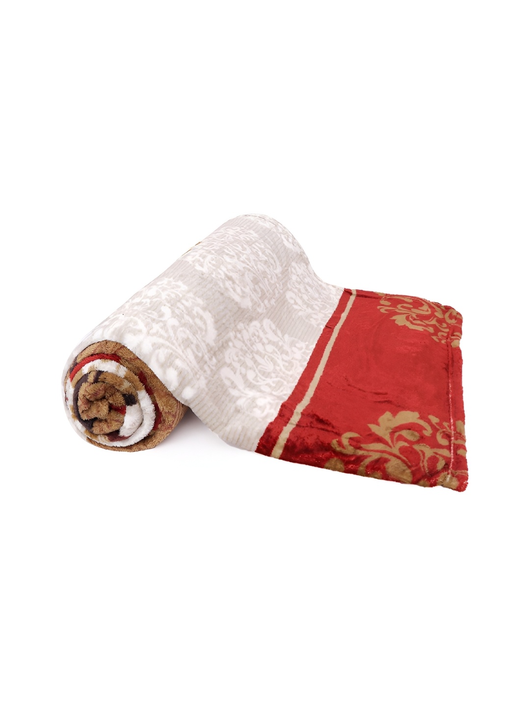 

dulce vida Brown Floral AC Room 233 GSM Cotton Double Bed Blanket